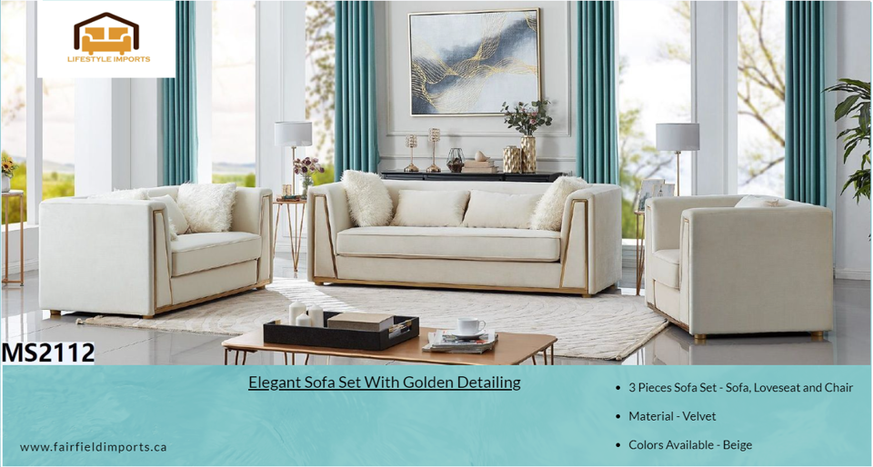 2112 BEIGE SOFA LOVESEAT